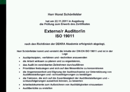 Auditor extern Zertifikat hs