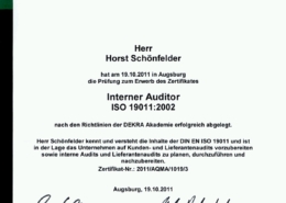 Auditor Intern Zertifikat hs