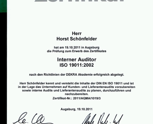 Auditor Intern Zertifikat hs