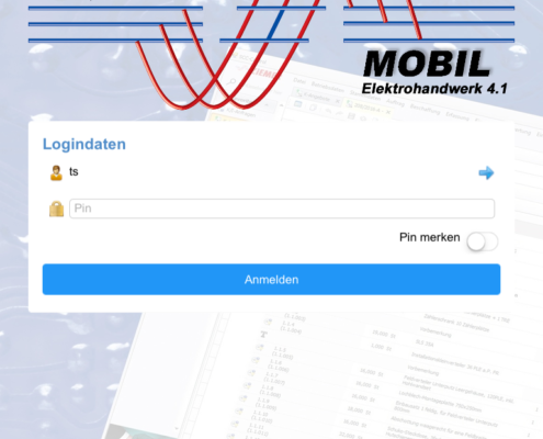 Startmaske APP SCC-MOBIL 4.1 - mobile Auftrags- und Projektabwicklung