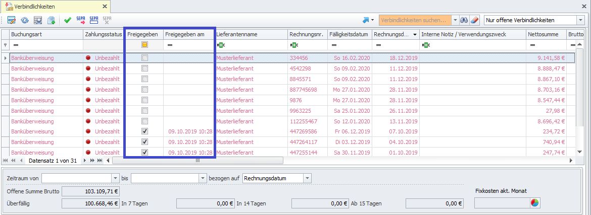 SCC-CONTROL Enterprise Zahlungsfreigabe